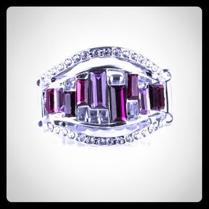 Purple rhinestone ring